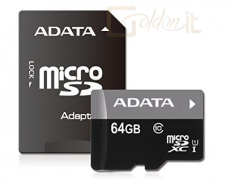 A-Data 64GB microSDXC Class 10 Premier UHS-I + adapterrel - Memóriakártya