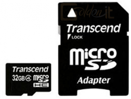 Transcend 32GB Micro SDHC Class 10 + adapter - Memóriakártya