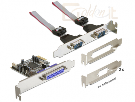 DeLock PCI Express card 2 x serial, 1 x parallel