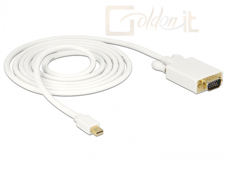 DeLock mini Displayport male to VGA 15 pin male kábel White 2m