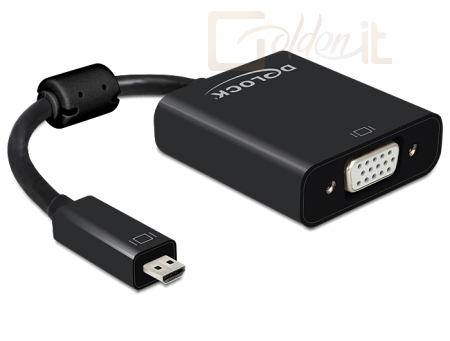 Delock Átalakító HDMI-micro D male to VGA female audió funkcióval, fekete